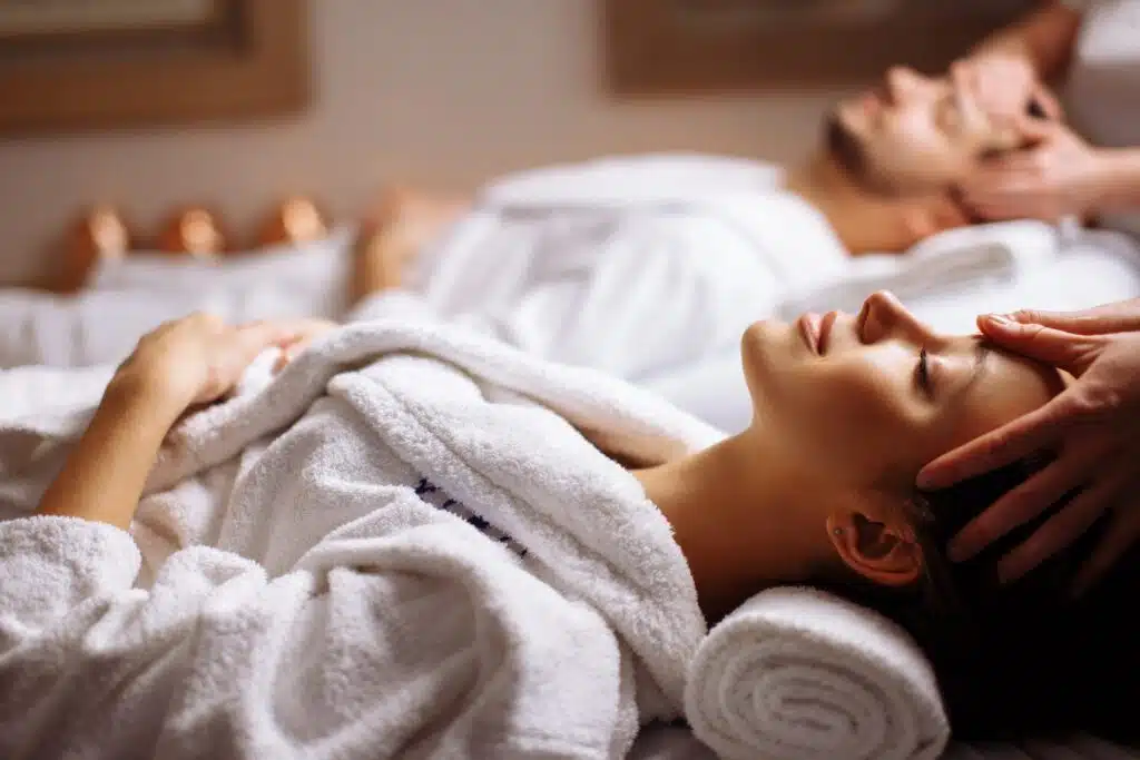 Couples treatment with scalp massage