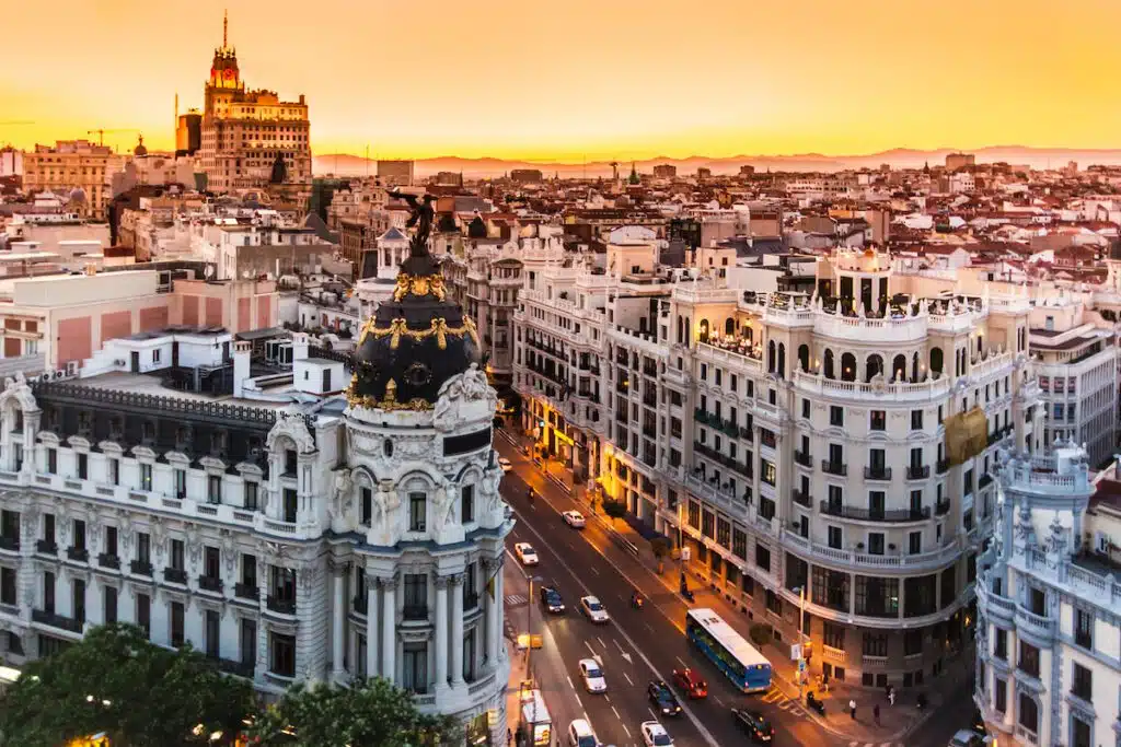 Aerial shot of Madrid