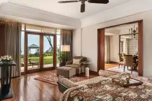 A bedroom suite at Ananda in the Himalayas