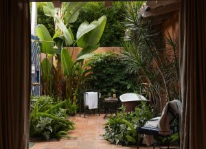 An outdoor bathtub at Rancho Valencia