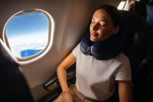 Sleeping on a plane
